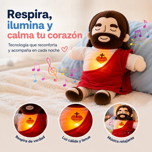JesusCalm Pro™ Jesús con Respiración Rítmica, Luz y Música ❤️✨
