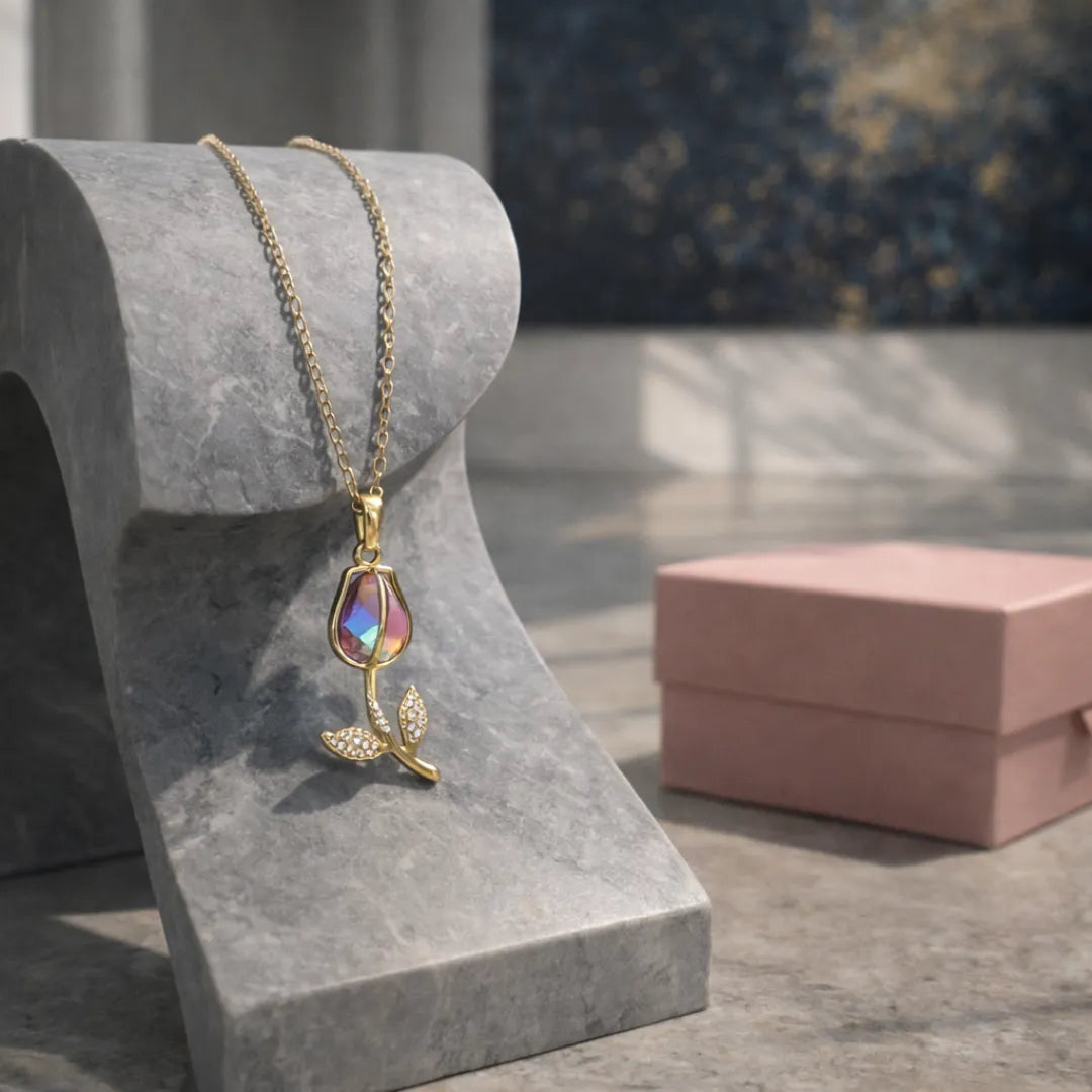 Collar Flor Tulipan + CAJA DE REGALO