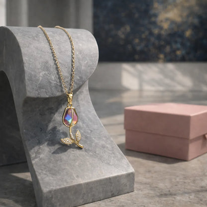 Collar Flor Tulipan + CAJA DE REGALO