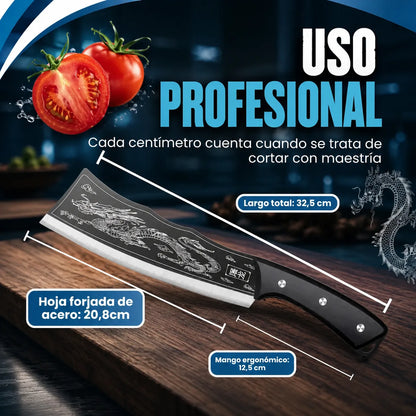 DragonSharp™ Cuchillo Samurai con Funda de Cuero🔪🐉
