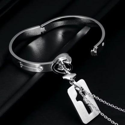 Pulsera + Collar Amor Candado +CAJA DE REGALO