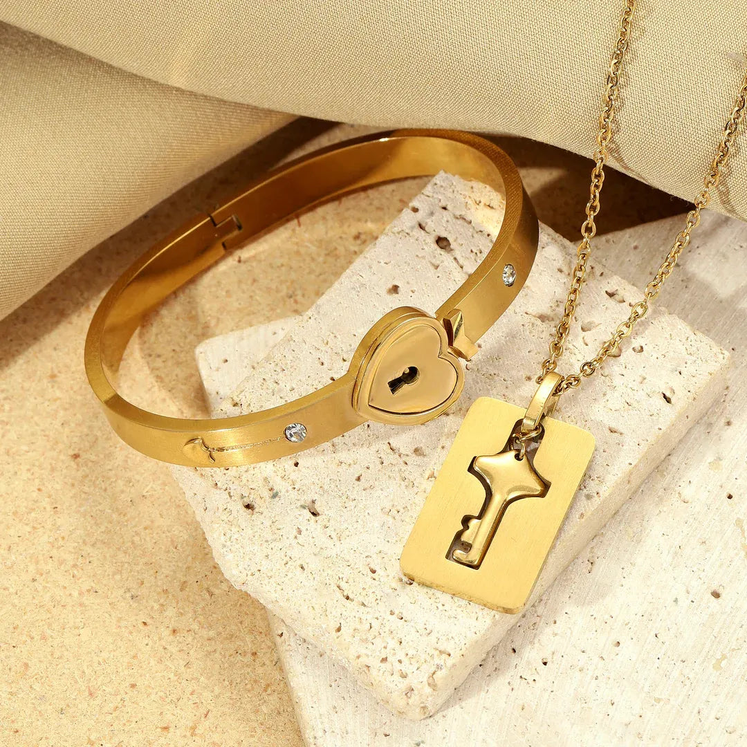 Pulsera + Collar Amor Candado +CAJA DE REGALO