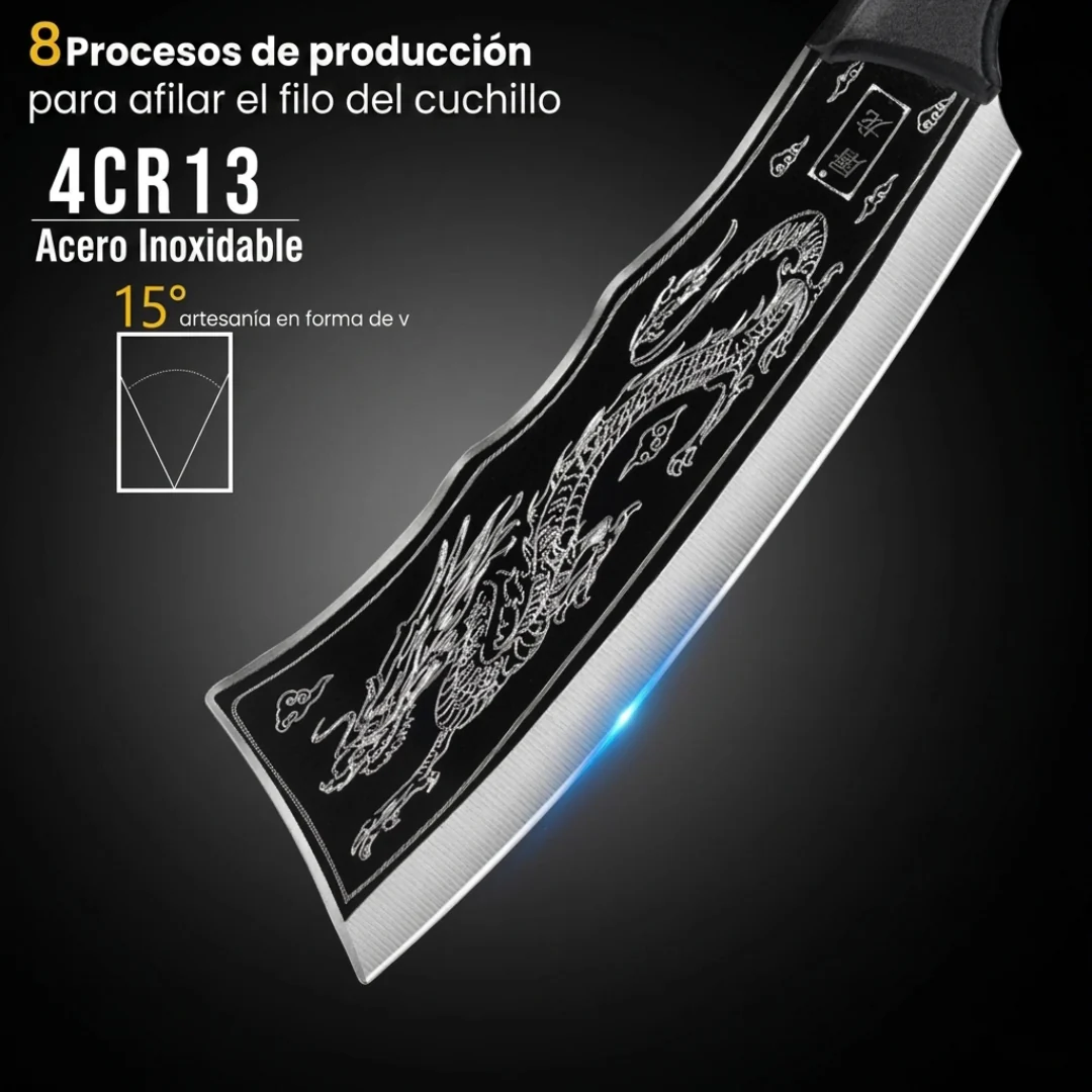 SamuraiSharp™ Cuchillo con Grabado de Dragón Imperial🐉🔪