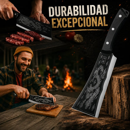 SamuraiSharp™ Cuchillo con Grabado de Dragón Imperial🐉🔪