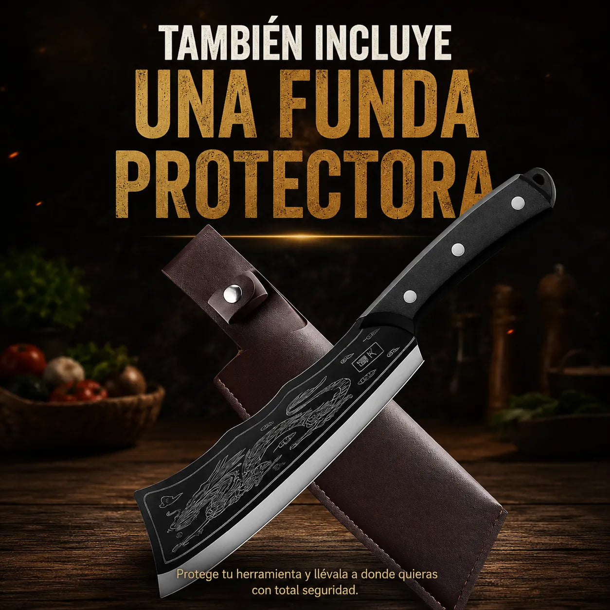 SamuraiSharp™ Cuchillo con Grabado de Dragón Imperial🐉🔪