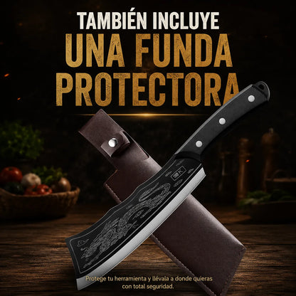 SamuraiSharp™ Cuchillo con Grabado de Dragón Imperial🐉🔪