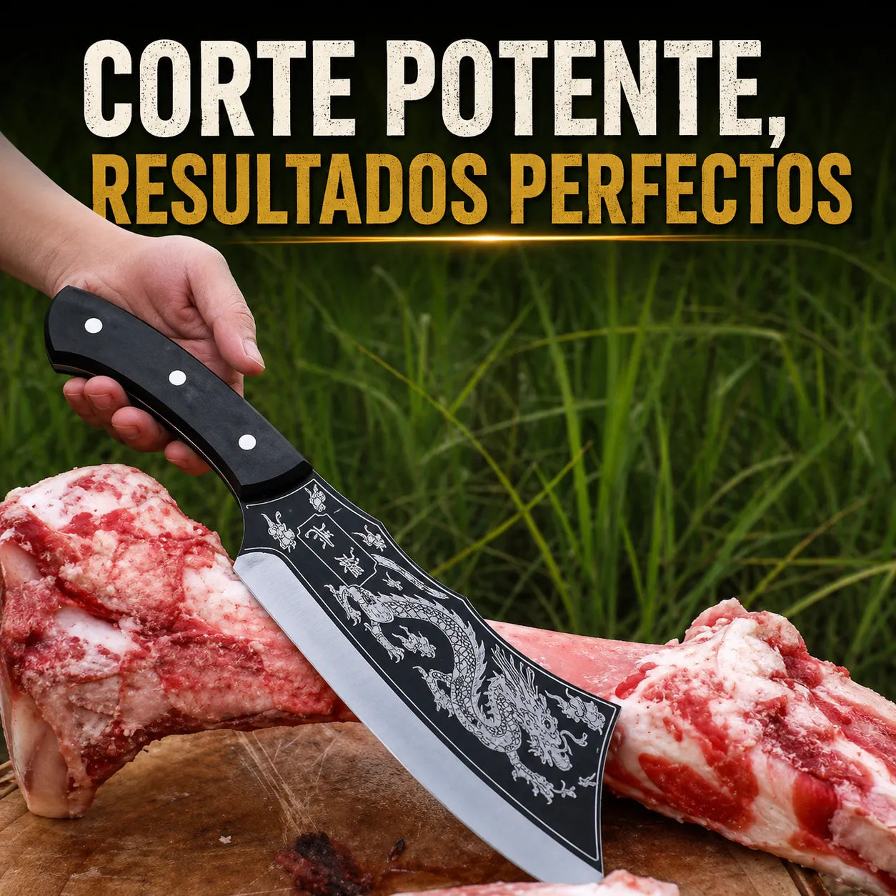 SamuraiSharp™ Cuchillo con Grabado de Dragón Imperial🐉🔪