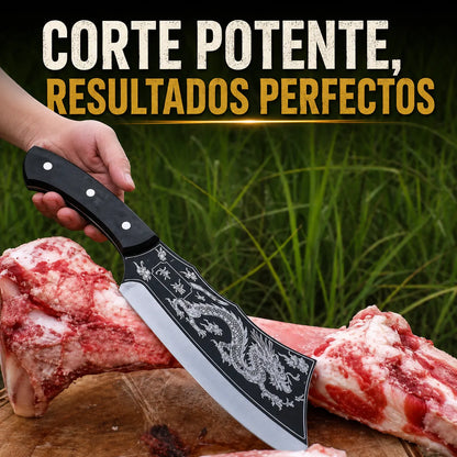 SamuraiSharp™ Cuchillo con Grabado de Dragón Imperial🐉🔪