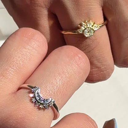 Anillo Duo Sol Y Luna  + CAJA DE REGALO
