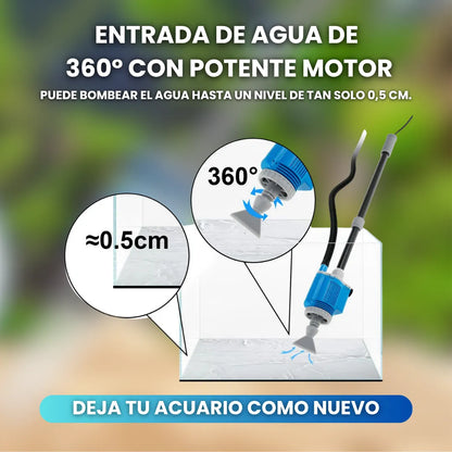 AquaClean™ Limpiador eléctrico de grava para acuario con filtro
