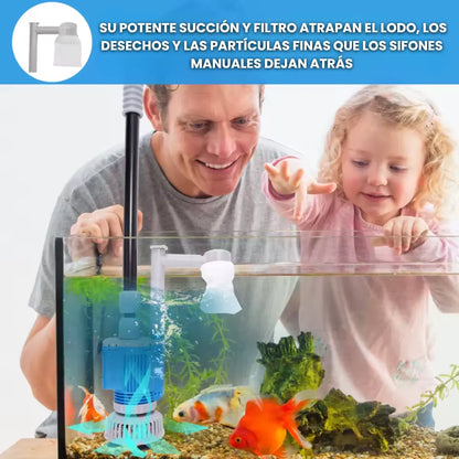 AquaClean™ Limpiador eléctrico de grava para acuario con filtro