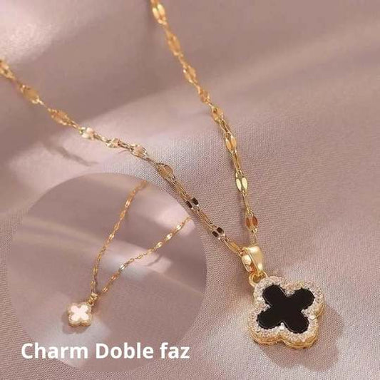 Charm ® Collar Trebol de 4 hojas VIRAL