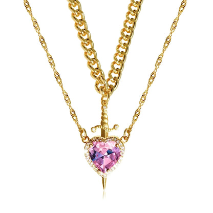 Collar Espada Corazón Pareja+  Caja de Regalo 💖🗡️