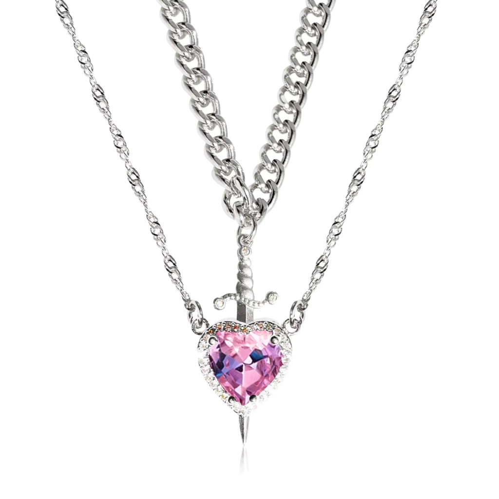 Collar Espada Corazón Pareja+  Caja de Regalo 💖🗡️