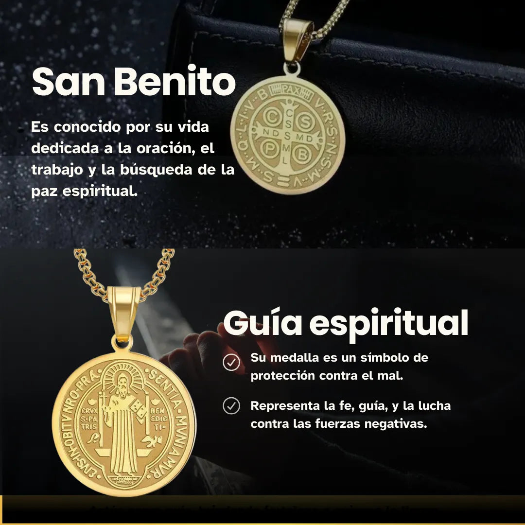 Collar San Benito Proteccion  +CAJA DE REGALO