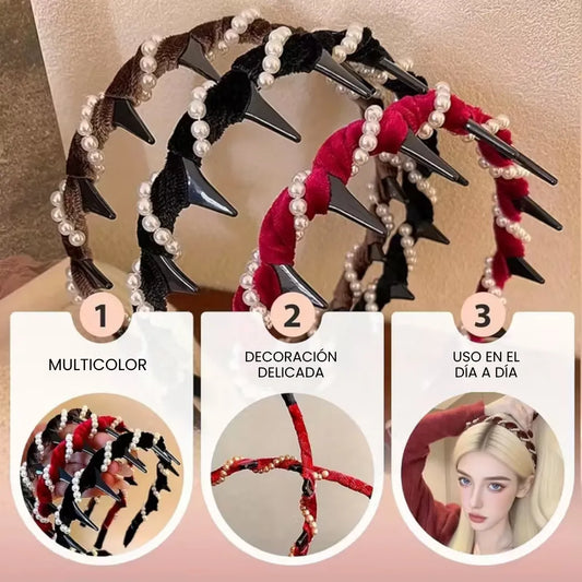 PearLift™ Diadema Vintage de Perlas  (set de 3 unidades)