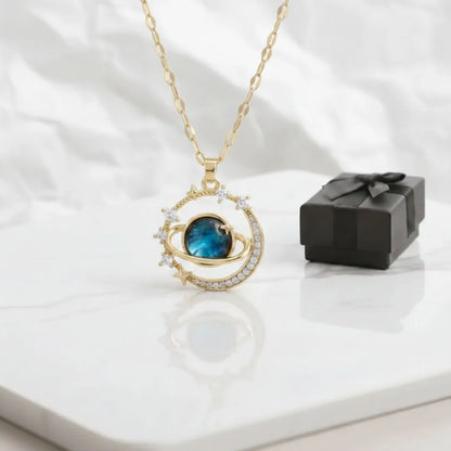 Collar Planeta Saturno Luna + CAJA DE REGALO UPSELL