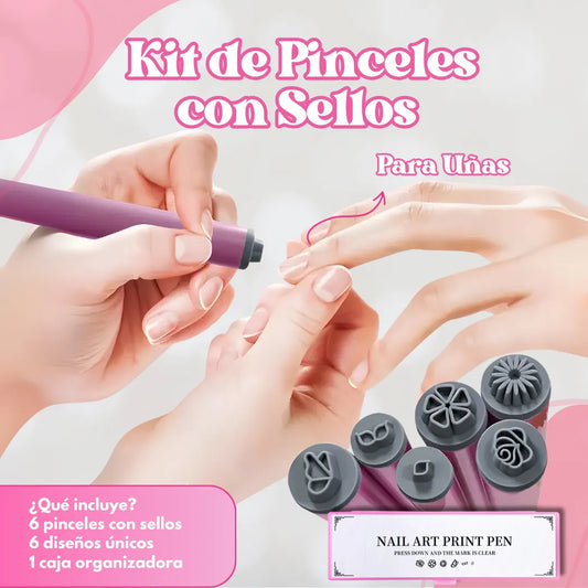 GlamStamp™ Kit de Pinceles para Uñas