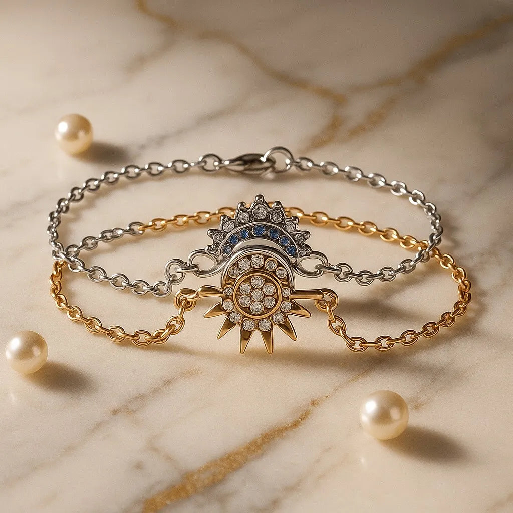 Stellar™ Pulsera Duo Sol Y Luna Par de Pulseras