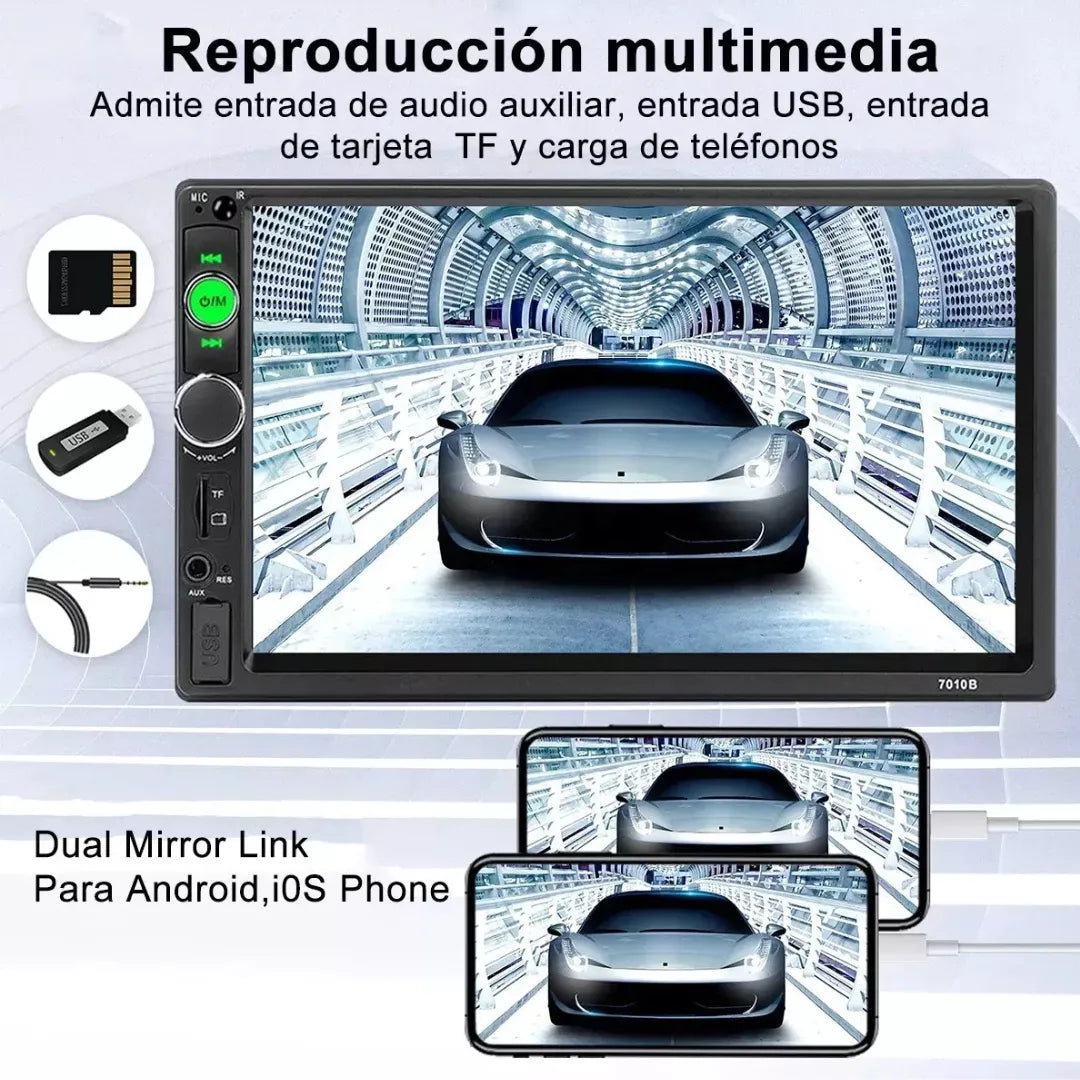 Autoestéreo Radio con Pantalla Bluetooth