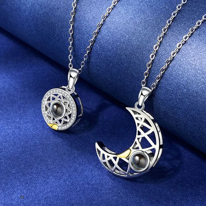 Collar Sol y Luna Plateado