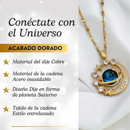 Collar Planeta Saturno Luna + CAJA DE REGALO UPSELL