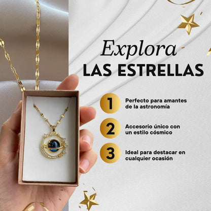 Collar Planeta Saturno Luna + CAJA DE REGALO UPSELL