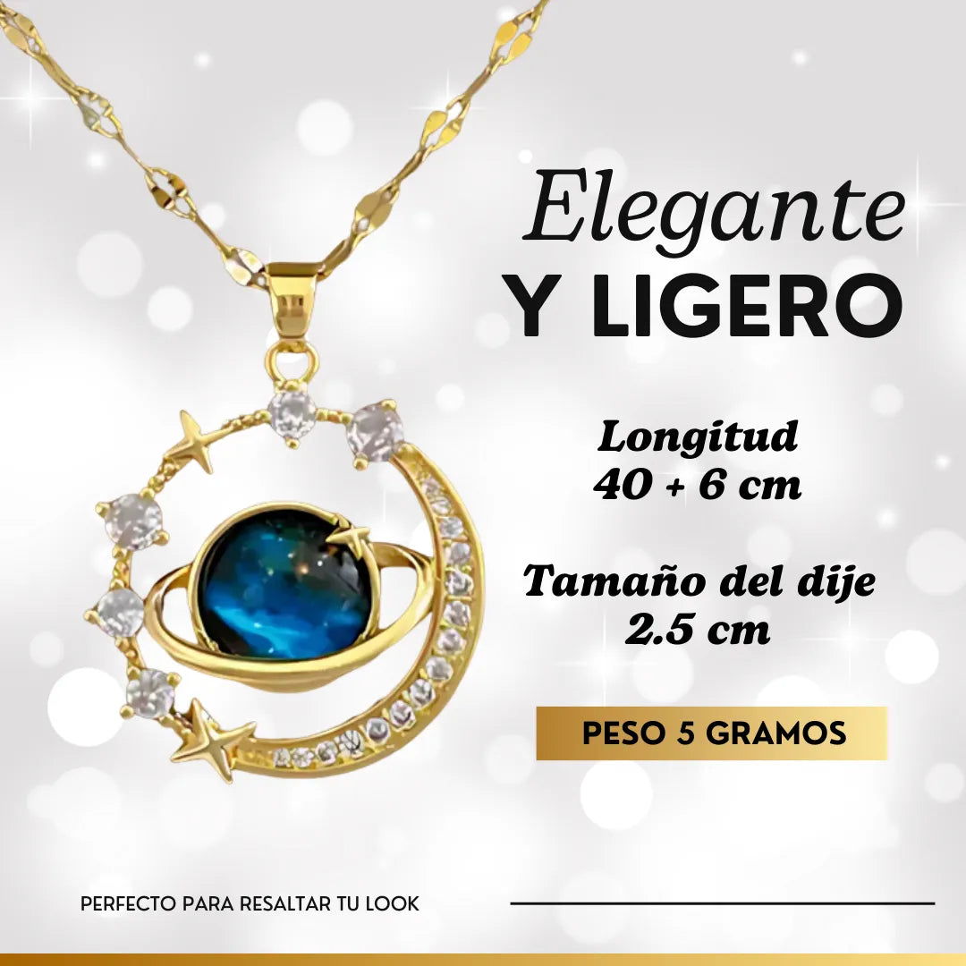 Collar Planeta Saturno Luna + CAJA DE REGALO UPSELL
