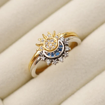 Anillo Duo Sol Y Luna  + CAJA DE REGALO