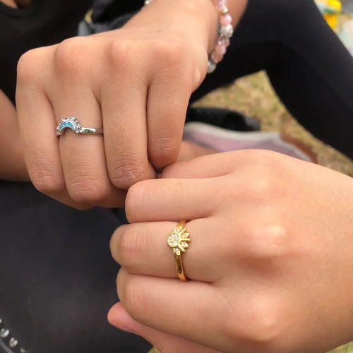 Anillo Duo Sol Y Luna  + CAJA DE REGALO