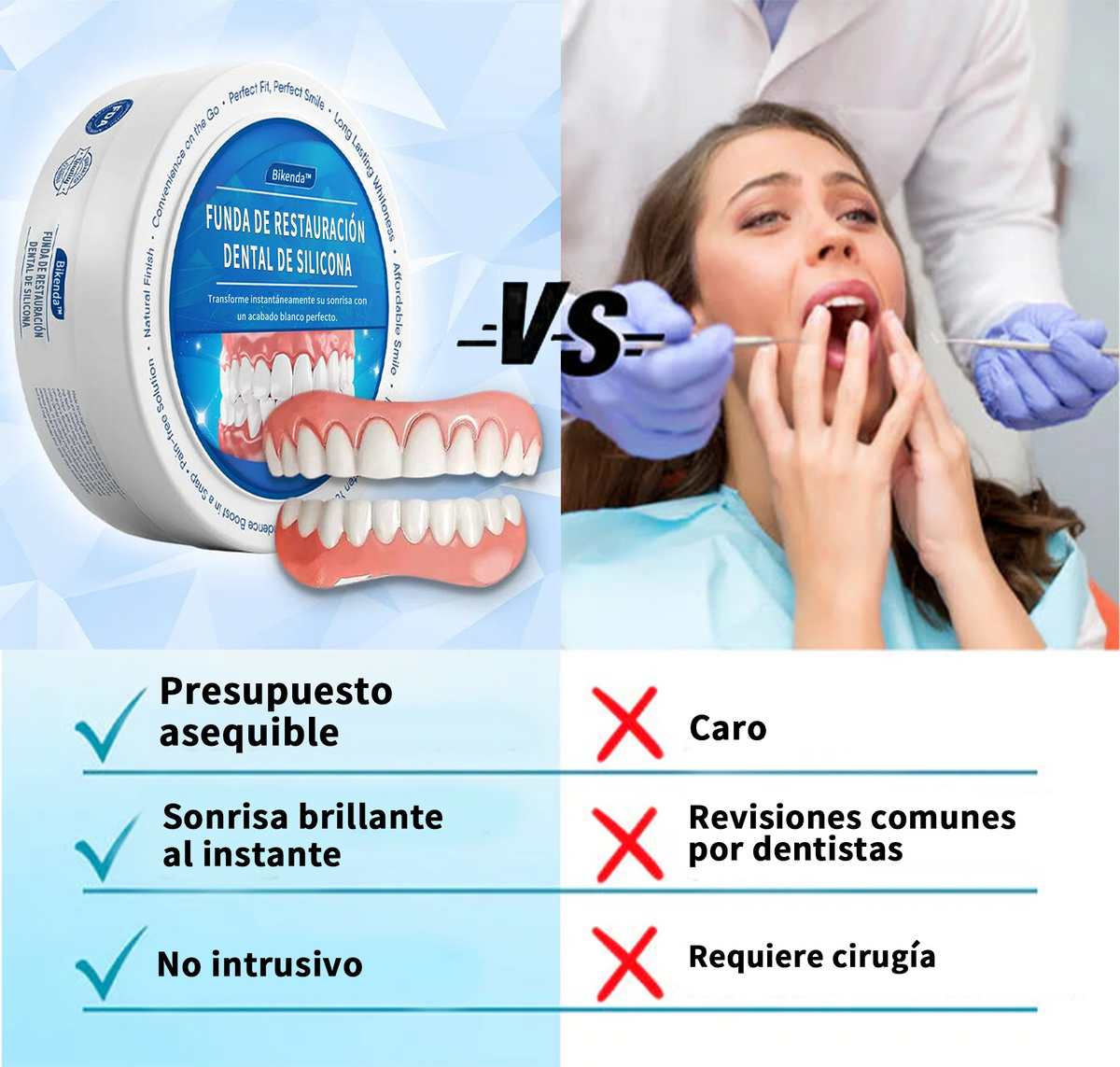 Sonrisa perfecta™ Prótesis de Silicona superior