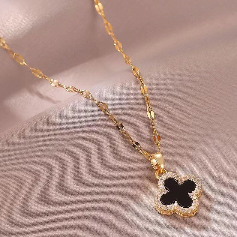 Charm de la Fortuna ® Collar Trebol de 4 hojas - Box Estilo - trebol
