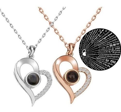 Collar Te amo en 100 idiomas Corazón - Tienda Ufun -