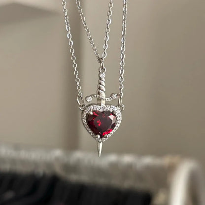 Collar Espada Corazón Pareja+  Caja de Regalo 💖🗡️