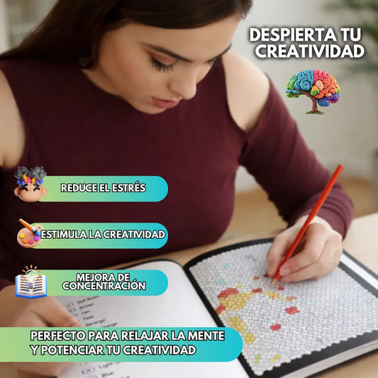 ColorQuest™ Set Creativo para Colorear (Libro + 12 Lápices)