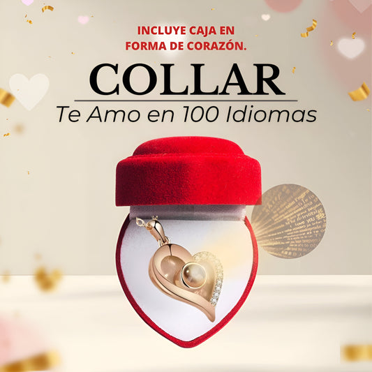 Collar Te amo en 100 idiomas Corazon CON CAJA Corazon-
