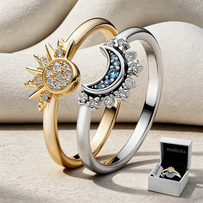 Anillo Duo Sol Y Luna  + CAJA DE REGALO