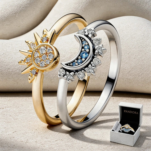 Anillo Duo Sol Y Luna  + CAJA DE REGALO